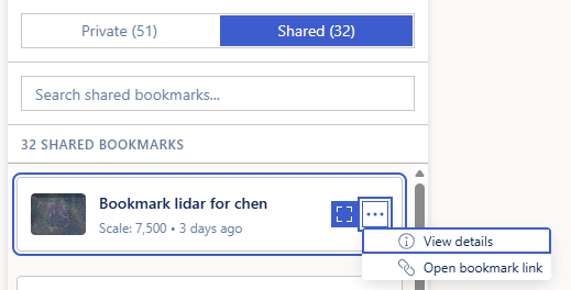 Shared tab with the More Actions menu open