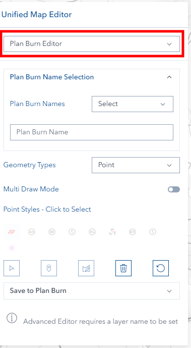 Plan Burn Editor Interface