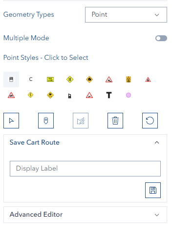 Geometry Type dropdown selection in the editor