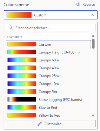 Imagery Tool Colour Schemes