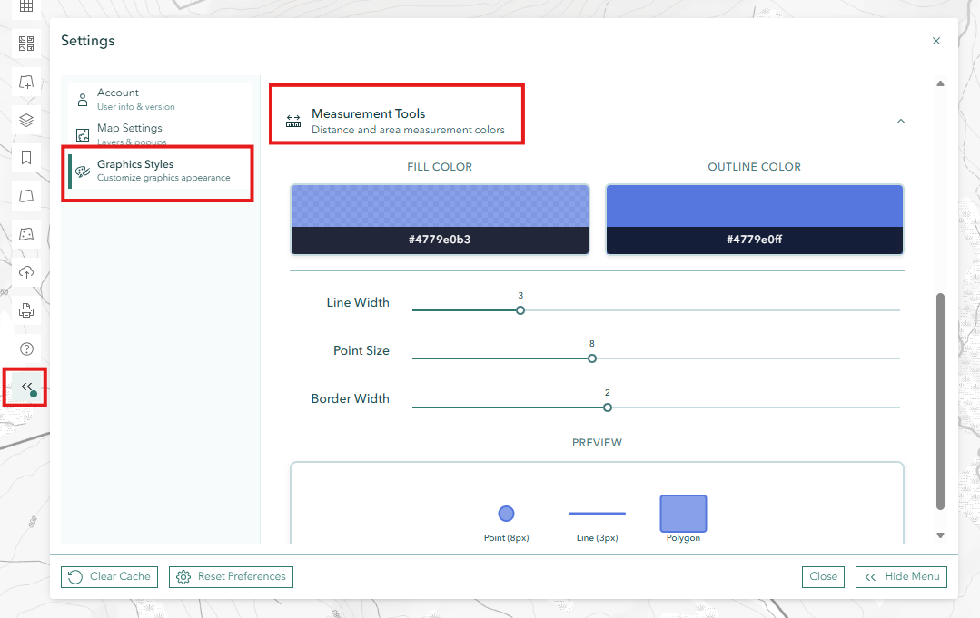 Graphics Styles Measurement Tools