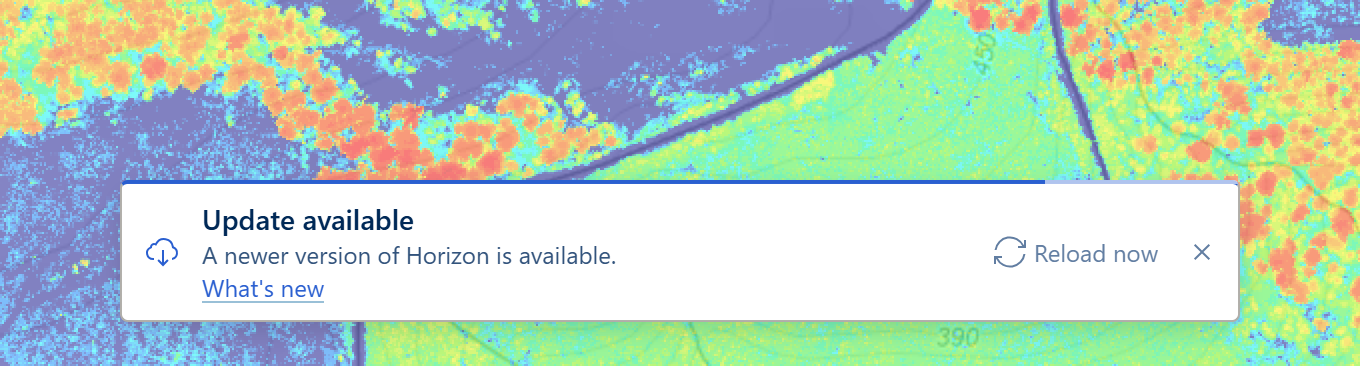 Update available notification over the map