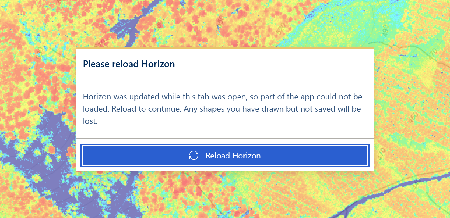Please reload Horizon dialog