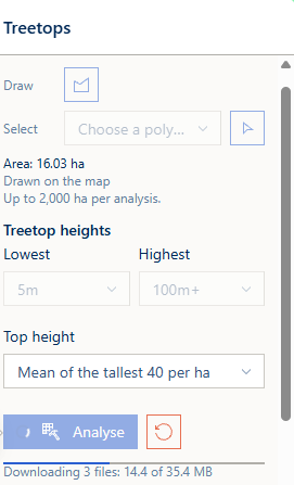 The progress line while the treetop data downloads
