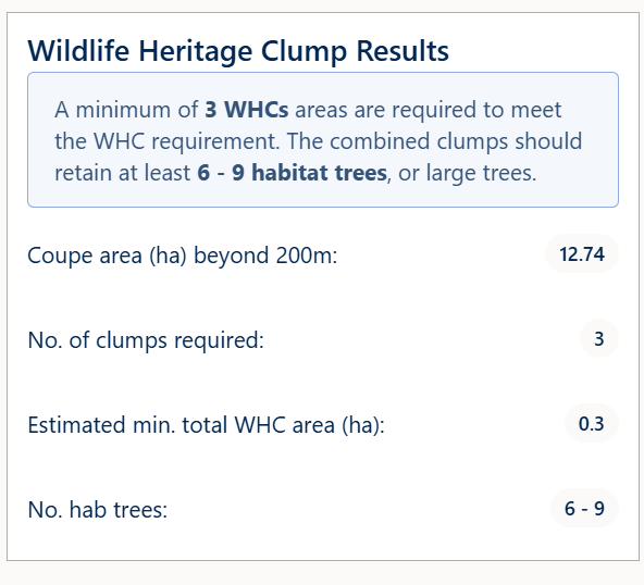 Wildlife Habitat Clumps results